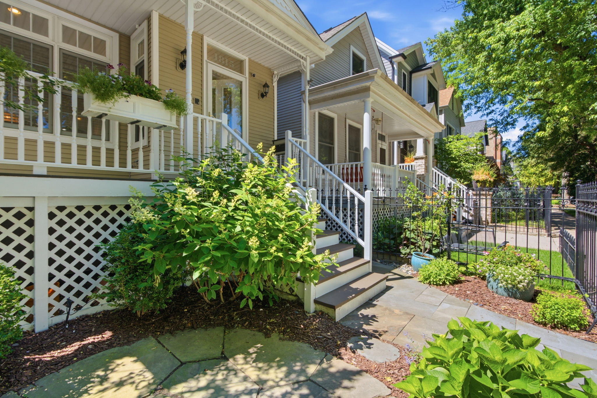 Front porch and landscaping